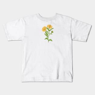 Calendula Plant Botancial Kids T-Shirt